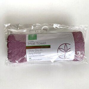 Gaiam Yoga Mat Towel Purple Full Size Microfiber Stay Dry Absorbent 24”x68” NEW
